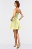 ColsBM Amani Wax Yellow Simple Sleeveless Zip up Short Ruching Party Dresses