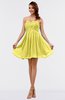 ColsBM Amani Yellow Iris Simple Sleeveless Zip up Short Ruching Party Dresses