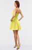 ColsBM Amani Yellow Iris Simple Sleeveless Zip up Short Ruching Party Dresses