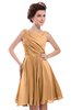 ColsBM Courtney Apricot Modest A-line Bateau Sleeveless Zip up Ruching Homecoming Dresses