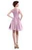 ColsBM Courtney Baby Pink Modest A-line Bateau Sleeveless Zip up Ruching Homecoming Dresses