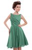 ColsBM Courtney Beryl Green Modest A-line Bateau Sleeveless Zip up Ruching Homecoming Dresses