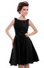 ColsBM Courtney Black Modest A-line Bateau Sleeveless Zip up Ruching Homecoming Dresses