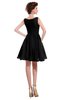ColsBM Courtney Black Modest A-line Bateau Sleeveless Zip up Ruching Homecoming Dresses