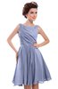 ColsBM Courtney Blue Heron Modest A-line Bateau Sleeveless Zip up Ruching Homecoming Dresses