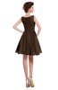 ColsBM Courtney Chocolate Brown Modest A-line Bateau Sleeveless Zip up Ruching Homecoming Dresses