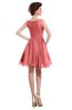 ColsBM Courtney Coral Modest A-line Bateau Sleeveless Zip up Ruching Homecoming Dresses