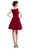ColsBM Courtney Dark Red Modest A-line Bateau Sleeveless Zip up Ruching Homecoming Dresses