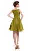 ColsBM Courtney Golden Olive Modest A-line Bateau Sleeveless Zip up Ruching Homecoming Dresses