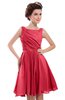 ColsBM Courtney Guava Modest A-line Bateau Sleeveless Zip up Ruching Homecoming Dresses