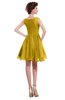 ColsBM Courtney Lemon Curry Modest A-line Bateau Sleeveless Zip up Ruching Homecoming Dresses