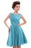 ColsBM Courtney Light Blue Modest A-line Bateau Sleeveless Zip up Ruching Homecoming Dresses