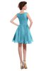 ColsBM Courtney Light Blue Modest A-line Bateau Sleeveless Zip up Ruching Homecoming Dresses