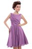 ColsBM Courtney Orchid Modest A-line Bateau Sleeveless Zip up Ruching Homecoming Dresses