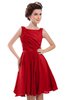 ColsBM Courtney Red Modest A-line Bateau Sleeveless Zip up Ruching Homecoming Dresses