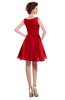 ColsBM Courtney Red Modest A-line Bateau Sleeveless Zip up Ruching Homecoming Dresses