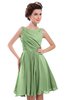 ColsBM Courtney Sage Green Modest A-line Bateau Sleeveless Zip up Ruching Homecoming Dresses