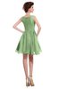 ColsBM Courtney Sage Green Modest A-line Bateau Sleeveless Zip up Ruching Homecoming Dresses