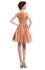 ColsBM Courtney Salmon Modest A-line Bateau Sleeveless Zip up Ruching Homecoming Dresses