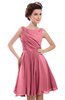 ColsBM Courtney Watermelon Modest A-line Bateau Sleeveless Zip up Ruching Homecoming Dresses