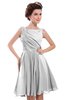 ColsBM Courtney White Modest A-line Bateau Sleeveless Zip up Ruching Homecoming Dresses
