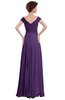 ColsBM Elise Dark Purple Casual V-neck Zipper Chiffon Pleated Bridesmaid Dresses