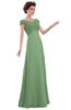 ColsBM Elise Fair Green Casual V-neck Zipper Chiffon Pleated Bridesmaid Dresses