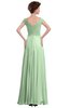 ColsBM Elise Light Green Casual V-neck Zipper Chiffon Pleated Bridesmaid Dresses