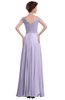 ColsBM Elise Light Purple Casual V-neck Zipper Chiffon Pleated Bridesmaid Dresses