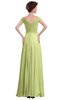ColsBM Elise Lime Green Casual V-neck Zipper Chiffon Pleated Bridesmaid Dresses