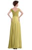 ColsBM Elise Misted Yellow Casual V-neck Zipper Chiffon Pleated Bridesmaid Dresses