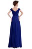 ColsBM Elise Nautical Blue Casual V-neck Zipper Chiffon Pleated Bridesmaid Dresses