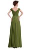 ColsBM Elise Olive Green Casual V-neck Zipper Chiffon Pleated Bridesmaid Dresses