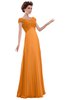 ColsBM Elise Orange Casual V-neck Zipper Chiffon Pleated Bridesmaid Dresses