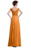 ColsBM Elise Orange Casual V-neck Zipper Chiffon Pleated Bridesmaid Dresses