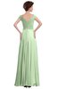 ColsBM Elise Pale Green Casual V-neck Zipper Chiffon Pleated Bridesmaid Dresses