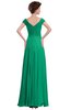 ColsBM Elise Sea Green Casual V-neck Zipper Chiffon Pleated Bridesmaid Dresses