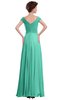 ColsBM Elise Seafoam Green Casual V-neck Zipper Chiffon Pleated Bridesmaid Dresses