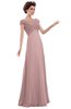 ColsBM Elise Silver Pink Casual V-neck Zipper Chiffon Pleated Bridesmaid Dresses