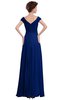 ColsBM Elise Sodalite Blue Casual V-neck Zipper Chiffon Pleated Bridesmaid Dresses