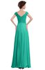 ColsBM Elise Viridian Green Casual V-neck Zipper Chiffon Pleated Bridesmaid Dresses