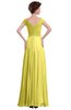 ColsBM Elise Yellow Iris Casual V-neck Zipper Chiffon Pleated Bridesmaid Dresses