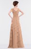 ColsBM Tessa Almost Apricot Romantic Sleeveless Zip up Chiffon Floor Length Tiered Bridesmaid Dresses