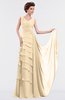 ColsBM Tessa Apricot Gelato Romantic Sleeveless Zip up Chiffon Floor Length Tiered Bridesmaid Dresses