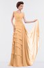 ColsBM Tessa Apricot Romantic Sleeveless Zip up Chiffon Floor Length Tiered Bridesmaid Dresses