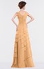 ColsBM Tessa Apricot Romantic Sleeveless Zip up Chiffon Floor Length Tiered Bridesmaid Dresses