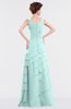 ColsBM Tessa Blue Glass Romantic Sleeveless Zip up Chiffon Floor Length Tiered Bridesmaid Dresses