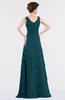 ColsBM Tessa Blue Green Romantic Sleeveless Zip up Chiffon Floor Length Tiered Bridesmaid Dresses