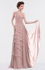 ColsBM Tessa Blush Pink Romantic Sleeveless Zip up Chiffon Floor Length Tiered Bridesmaid Dresses