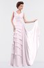 ColsBM Tessa Blush Romantic Sleeveless Zip up Chiffon Floor Length Tiered Bridesmaid Dresses